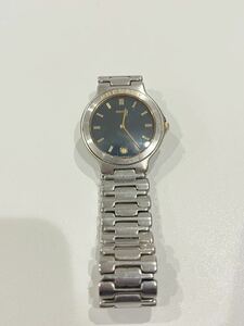 【1円〜】SEIKO セイコー PRESAGE プレサージュ 9539-6010 腕時計 ウォッチ クォーツ quartz デイト 紺文字盤 銀 シルバー 管理番号P36