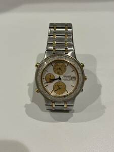 【1円〜】セイコー SEIKO 腕時計 WORLD TIME クロノグラフ デイト　管理番号P34