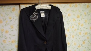 ジャケット、黒、M.Hongkong製 ワンボタンジャケット ウール生地 ブラック