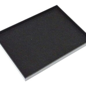 Y004Yちょる【ハンドメイド】未使用品 アクセサリートレイ 90枚以上 150×200×15mm 大量 まとめて 樹脂製 ブラック グレー 内張りの画像4