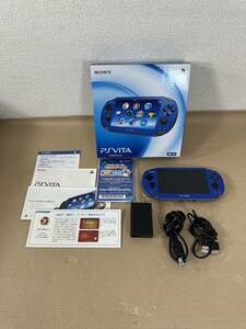 Y【 中古品】SONY PSVITA PlayStation VITA PCH-1000 ZA04 通電動作確認済み サファイアブルー コード付 元箱付