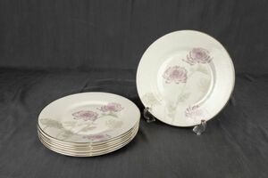 T01-1919 陶磁器 WEDGWOOD ウェッジウッド 皿 7枚 プレート 洋食器 Patina Platinum パティナ プラチナ 華やかなフラワーパターン