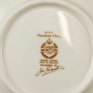 T01-1981 ミントン ハドンホール グリーン ティーカップ&ソーサー5客 イギリス 英国食器 花柄 食器 MINTON HADDON HALL 紅茶 西洋磁器 廃盤の画像10