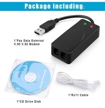 AGPtek External USB2.0 FAX MODEMファックスモデムfaxモデムアナログデュアルポート【IN/OUT端子付き】56K V.92 V.90 CX93010 win7RJ11A65_画像3