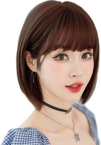  wig Short Bob .... front . full wig heat-resisting ventilation .... light usually using wig medical care for net attaching ( chocolate Brown )A60
