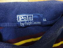 ■あ-160 ■Polo by Ralph Lauren　半袖ポロシャツ　ボーダー　サイズＬＬ_画像2