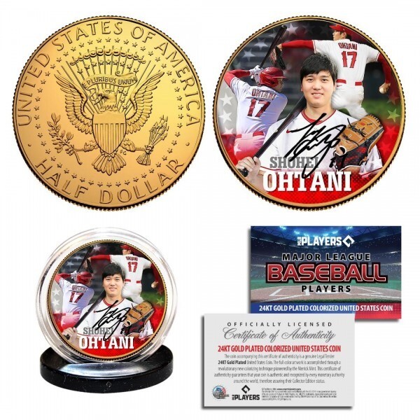 アメリカ 限定1/2ドル 24金Pコイン ハーフダラー 大谷翔平 二刀流 偉業 サイン 24金P&カラー USA 証明書&ホルダー付 ANGELS