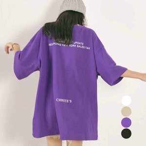 Tシャツ レディースカットソー 半袖 英字ロゴ 韓国ファッション ゆったり フリー ベージュ