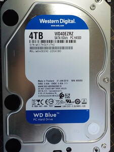 【中古(30)】HDD Western Digital WD40EZRZ 4TB 3.5インチ WD Blue 使用380時間