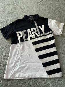 ★送料無料★パーリーゲイツ　ネイビーxホワイト　半袖ポロシャツ　サイズ6