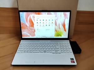 【美品】富士通 LIFEBOOK AH50/F3 FMVA50F3W Ryzen 7 5700U/メモリ 16GB/M.2 SSD 256GB/DVD/15.6型 フルHD 光沢/win11/office 22年5月製