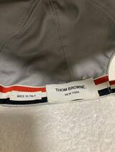 希少 THOM BROWNE トムブラウン ミディアムグレー クラシックベースボールキャップ トリコロールグログランテープ MADE IN ITALY_画像5