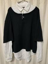 glamb Los layered shirt サイズ1 S BLACK グラム レイヤード オーバーサイズ ロング丈 Tシャツ_画像3