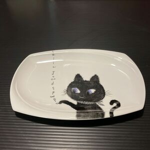 プレート　BLACK CAT 角皿 飾り皿