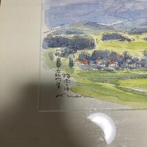 【真作】植木賢三　妙高　梅雨　額装 風景画 絵画 インテリア 水彩 水彩画 アート _画像2