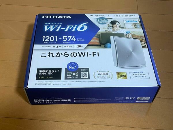 Wi-Fiルーター Wi-Fi 6（11ax）対応 1201＋574Mbps WN-DAX1800GR中古