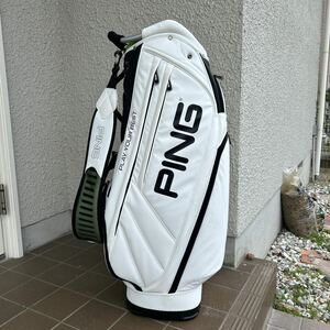 【美品】PING ピン PLAY YOUR BEST 9.0型 キャディバッグ ホワイト ブラック グリーン