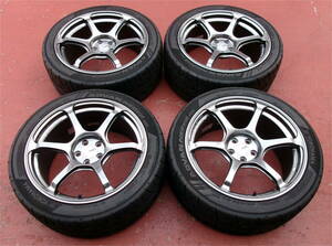 BRZ 86等★使用短・超美品★YOKOHAMA ADVAN RACING RG-4 18×8.5J INSET44 5H PCD100 YH NEOVA A009 245/40R16 プリウス カローラスポーツ