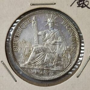 仏領インドシナ 20セント銀貨 1937年 貨幣 硬貨 コイン 古銭の画像3
