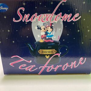 *13282 Disney snow dome tea four one Mickey & minnie unused goods 