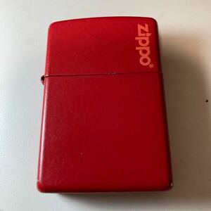 ※13322　ZIPPO オイルライター レッド 火花確認○ 石あり オイルなし　