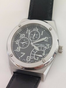 13521　SVALBAL スヴァルバル クロノグラフ メンズ 腕時計 黒文字盤 クォーツ 現状品