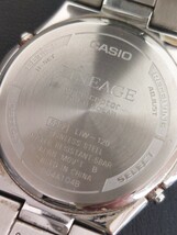 10877　 CASIO カシオ LINEAGE リニエージ ウェーブセプター LIW-120 タフソーラー デイト 腕時計 白文字盤 ホワイト USED品 現状品_画像8