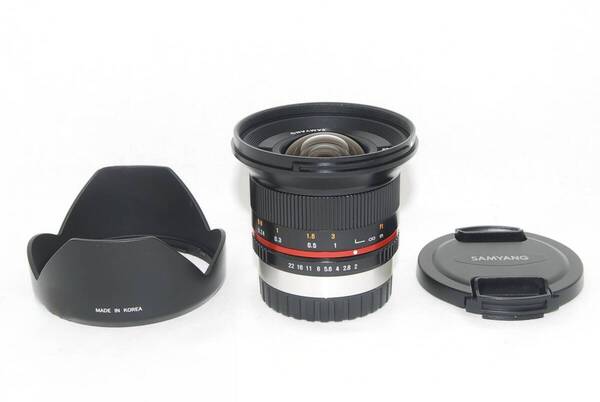 ★極美品★SAMYANG サムヤン 12mm F2.0 NCS CS フジフィルム 富士フィルム X ブラック フード付き♪