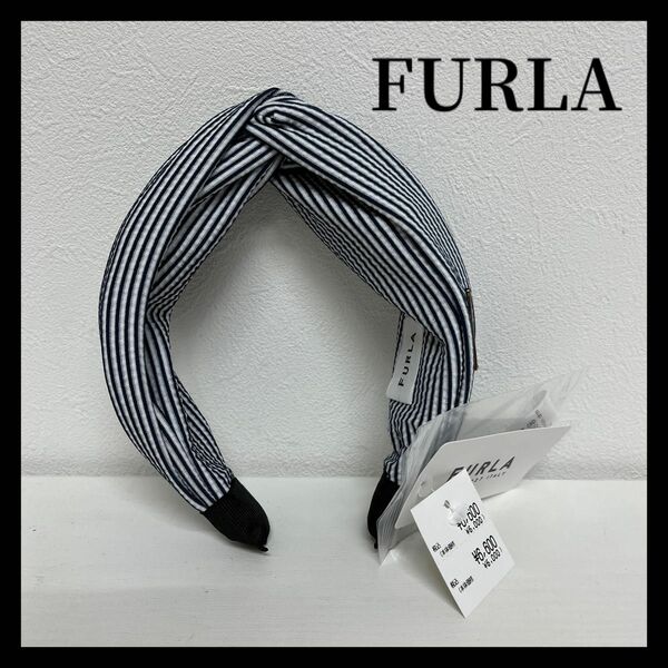 ★新品★ FURLA カチューシャ　ヘアバンド　レディース　フルラ　ツイード　ストライプ