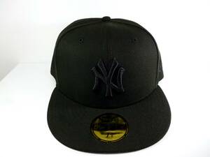 新品★NEW ERA★ニューエラ★ＮＹ・ニュヨークヤンキース★５９ＦＦＩＦＴＹ★キャップ・帽子★ブラック×ブラック★タグ付き