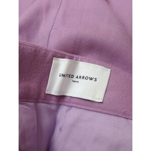 UNITED ARROWS ユナイテッドアローズ「ほらっ、春の空気をまとうように。」ウール 毛 混 ストレートパンツ 38 ラベンダー (7Y+8787)の画像5