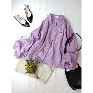 FILA filler [...., active . day . put on .. become.] oversize volume sleeve coach jacket purple outer (28K+8597)