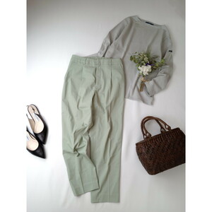 any SiSeni.s.s Onward . mountain [ spring one ... puts out ] cotton cotton . tuck tapered pants 2 light green yellow green (7Y+9367)