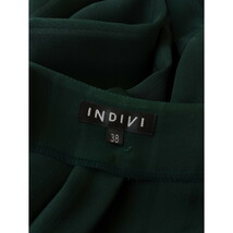 INDIVI インディヴィ「気持ちも落ち着くダークトーンで大人顔。」ストライプ Vネック ブラウス 長袖 38 M グリーン (25Y+0863)_画像5