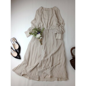  Natural Beauty Basic [ adult surplus . however, ....] volume sleeve combination long One-piece light beige M (65K+9493)