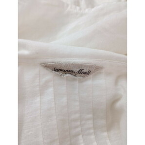 SM2 サマンサモスモス「ふわり、風をまとう。」綿麻 刺繍 セーラーカラー ティアード ロングワンピース オフ白 ホワイト 透け感 (11Y+0606)の画像5