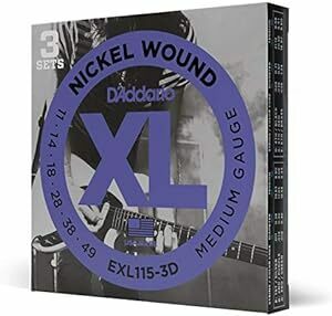 D'Addario ダダリオ エレキギター弦 ニッケル Blues/JazzRock .011-.049 EXL115-3D 3s