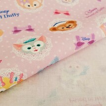 ＊143×50cm 　コットンタイプ＊ラベンダーパープル　ドット　リボン＊子供用　ハンドメイド　ダッフィー　布 はぎれ　生地　Y-4_画像2