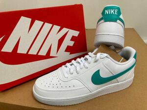 新品28cmナイキNIKEコートビジョンホワイトグリーン白緑エアフォース1AF1好きにCOURTVISIONメンズスニーカー