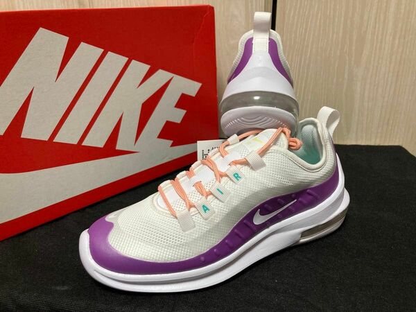 新品24cmNIKEナイキAIR MAX AXISエアマックスアクシスパープル紫ホワイト白レディーススニーカーウィメンズ