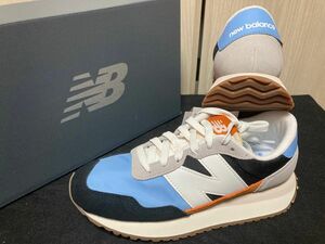 新品24.5cm ニューバランス newbalanceレディーススニーカーMS237EBブルーホワイト白青水色WS237好きにも