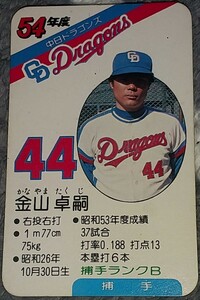 タカラプロ野球カードゲーム昭和５４年度中日ドラゴンズ 金山卓嗣