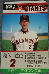 タカラプロ野球カードゲーム昭和６２年度読売巨人軍 松本匡史