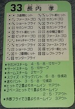 タカラプロ野球カードゲーム昭和５８年度広島東洋カープ 長内孝_画像2