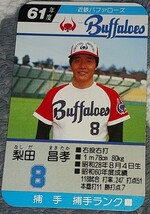 タカラプロ野球カードゲーム昭和６１年度近鉄バッファローズ 梨田昌孝_画像1