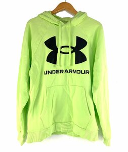 【中古品】UNDER ARMOUR アンダーアーマー スウェットパーカー 1357093 ライムフィズ×ブラック XLサイズ：