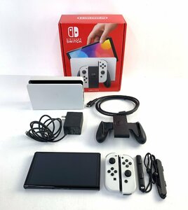 【中古品】Nintendo Switch SWITCH 有機ELモデル ホワイト【検品・初期化済み/ジョイコン右側固定不可/セーフティガイド欠品】°