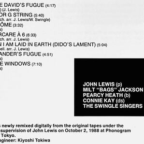 MODERN JAZZ QUARTET and SWINGLE SINGERS／PLACE VENDOME／POLYGRAM (PHILIPS) 824 545-2／西独盤CD／スウィングル・シンガーズ／中古盤の画像4