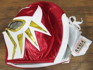 302★覆面屋工房 プロレス 覆面 マスク ゴールド×レッド★