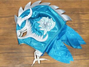282*urutimo* Dragon Professional Wrestling mask blue × silver autographed *